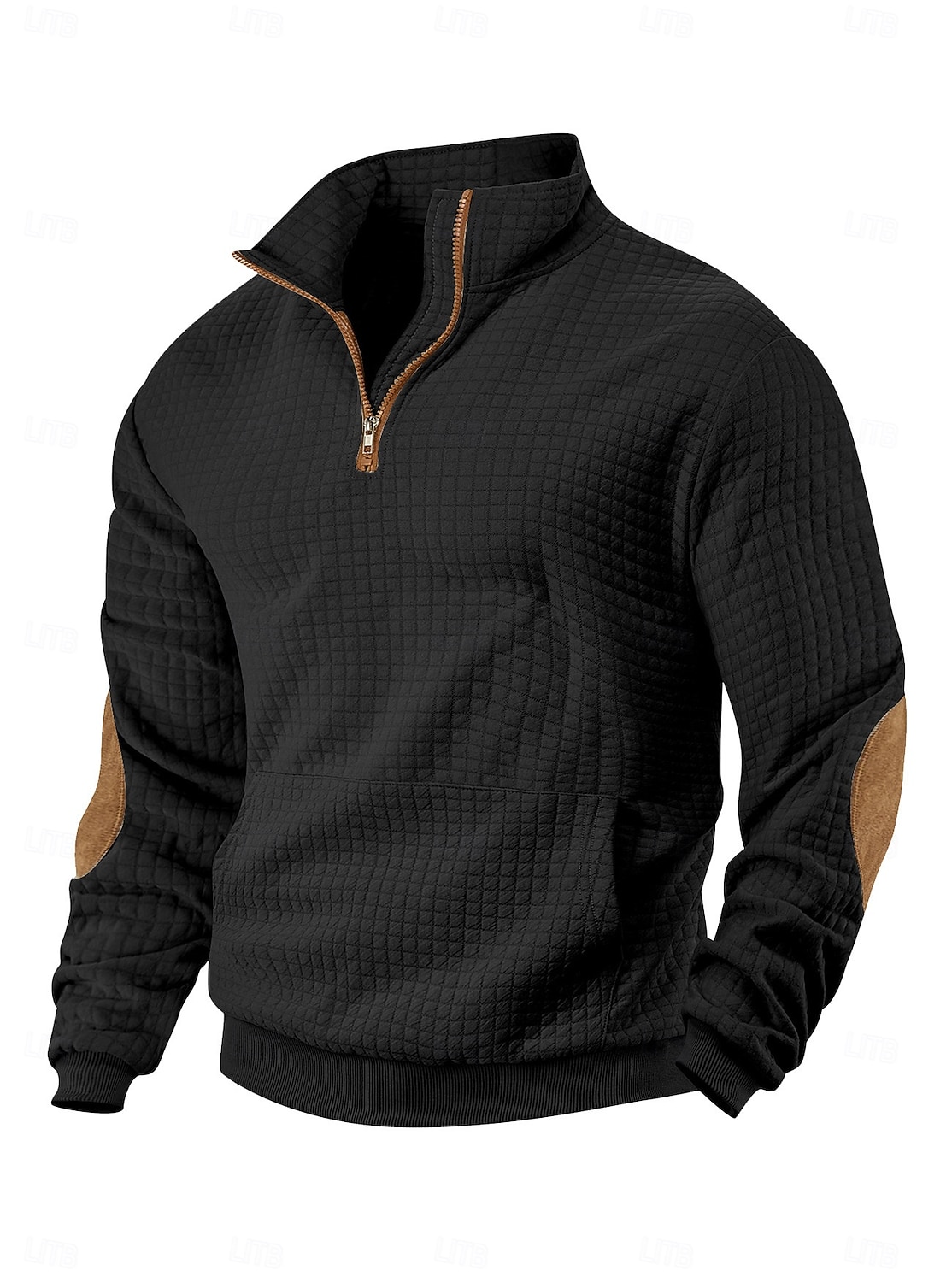 Herren Zip Up Sweatshirt Waffel-Sweatshirt Pullover Schwarz Weiß Marineblau Khaki Dunkelgray Halber Reißverschluss Einfach Reißverschluss Tasche Arbeit Sport & Outdoor Lässig ohne Druck Aktiv Vintage 2026 - $28.99 –P21