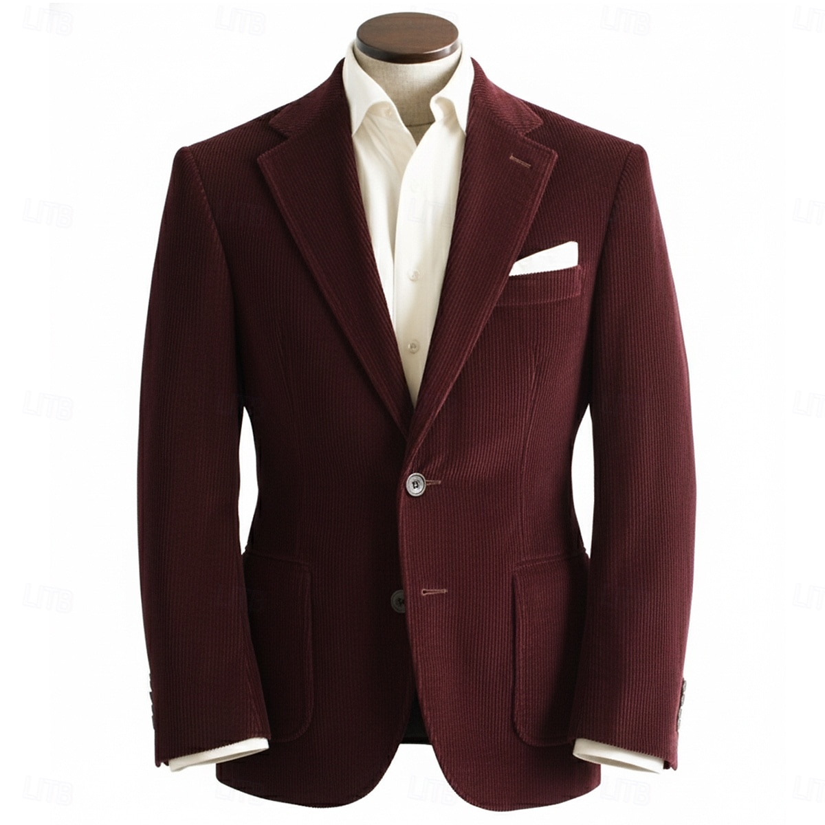 Voor heren Corduroyjack Inkeping kraag Modieus Retro Klassiek Effen Blazer Zwart Geel Bordeaux Getailleerd Enkele rij knopen met twee knopen 2025 - $86.99 –P6