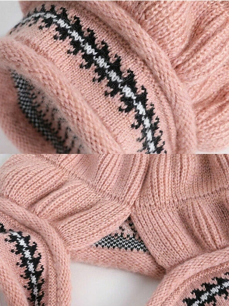 مجموعة قبعات وقفازات محبوكة لعيد الميلاد للنساء، متوفرة بألوان متعددة، مريحة وأنيقة، مثالية للأنشطة الخارجية في الشتاء وهدايا العطلات 2026 - $18.99 –P6