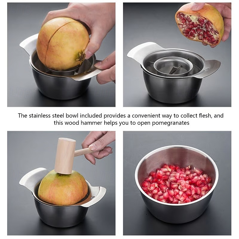 2026年 3 in 1 ザクロ皮むきツール（ハンマー付き） - 頑丈な 304 ステンレススチール製ミートピッカー、フルーツオープニングナイフ &セパレーター - 家庭用キッチン用手動ザクロピッカー  コレクション – $31.99 –P8