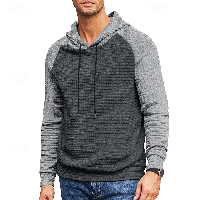 Homens Moletom Estacionar Preto Cinza Claro Cinzento Escuro Cinzento Com Capuz Bloco de cor Com Cordão Desportos e Ar livre Casual Diário Impressão 3D Roupa de rua Roupa de Esporte Casual Outono de 2026 por $19.99 –P25