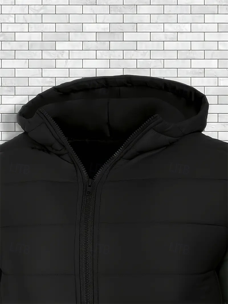Per uomo Cappotto Invernale Giacca imbottita Giacca Imbottita Tasca Poliestere Vacanza Abbigliamento quotidiano Data Regolare Moda Casual Confortevole Calore Termico Autunno Inverno Colore Solido del 2026 a $37.99 –P4