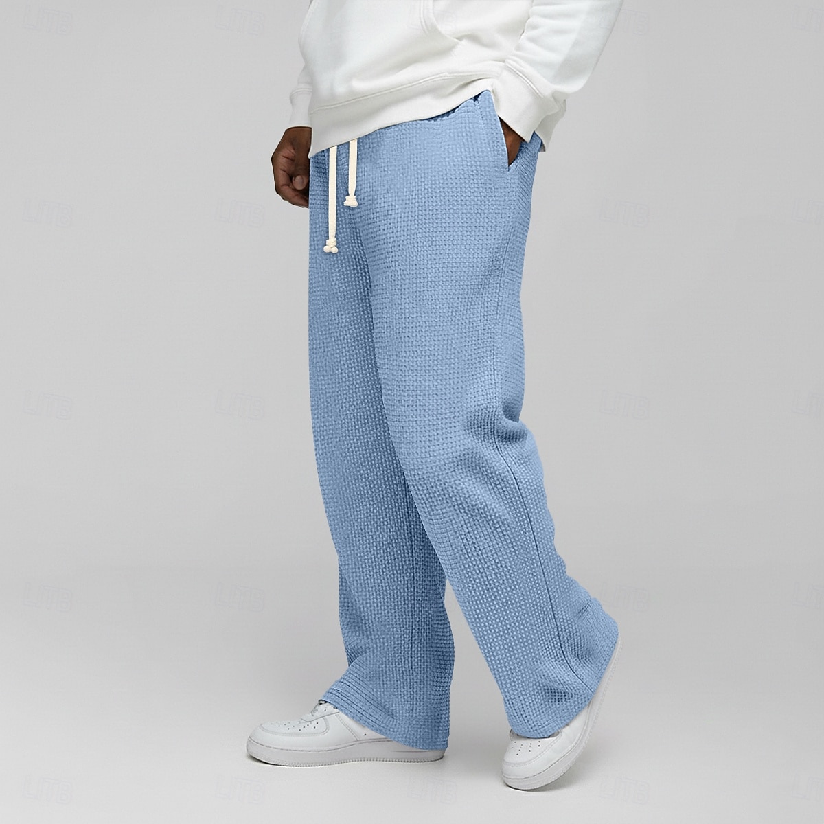 Homme Gauffré Joggings Pantalons Pantalon décontracté Pantalons Amples Cordon de serrage Jambe Droite Couleur Unie Confort Longueur complète Occasionnel Quotidien Extérieur Vacances Mode Coupe Ample de 2026 ? $25.99 –P10