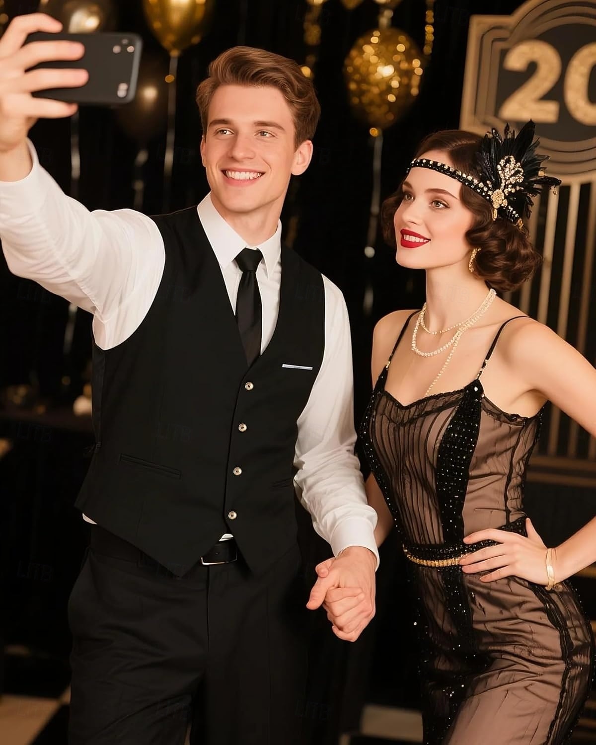 Setti Möly 20s 1920-luku Retro / vintage Asut Liivi Liivit lisävarusteiden kanssa Suuri Gatsby Herrasmies Muoti Naamiaispuku Miesten Halloween Karnevaali Naamiaiset Tanssiaiset Tyttöjen polttarit 2026 - $47.99 –P7