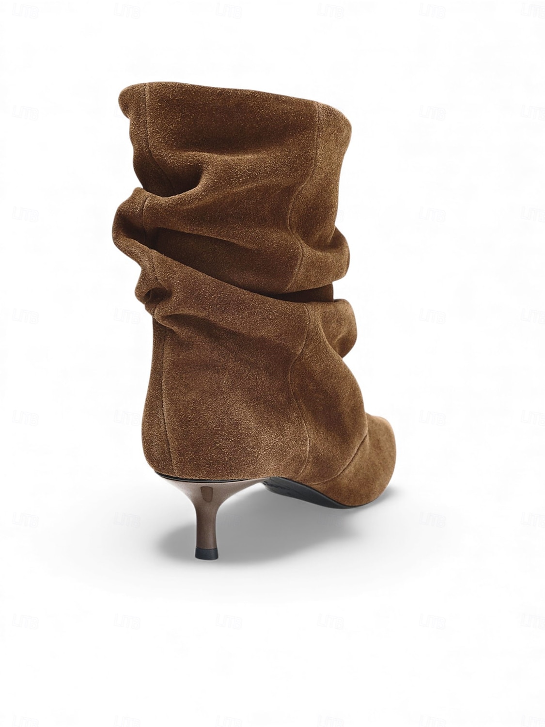 Women's Brown Suede Slouchy Heeled Boots - Pointed Toe, Elegant Slouch Design for Casual and Evening Wear 2026 - $69.99 –P5