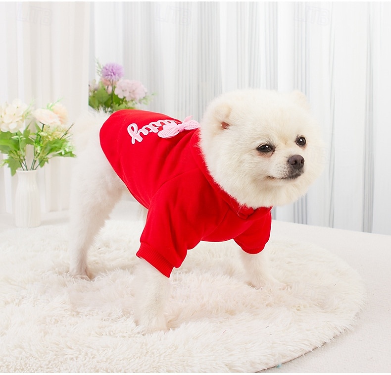 Small Dog Pink Hoodie - Little Beauty Pet Sweatshirt with Bow Accent - Great Gift for Dogs 2026 - $13.99 –P5