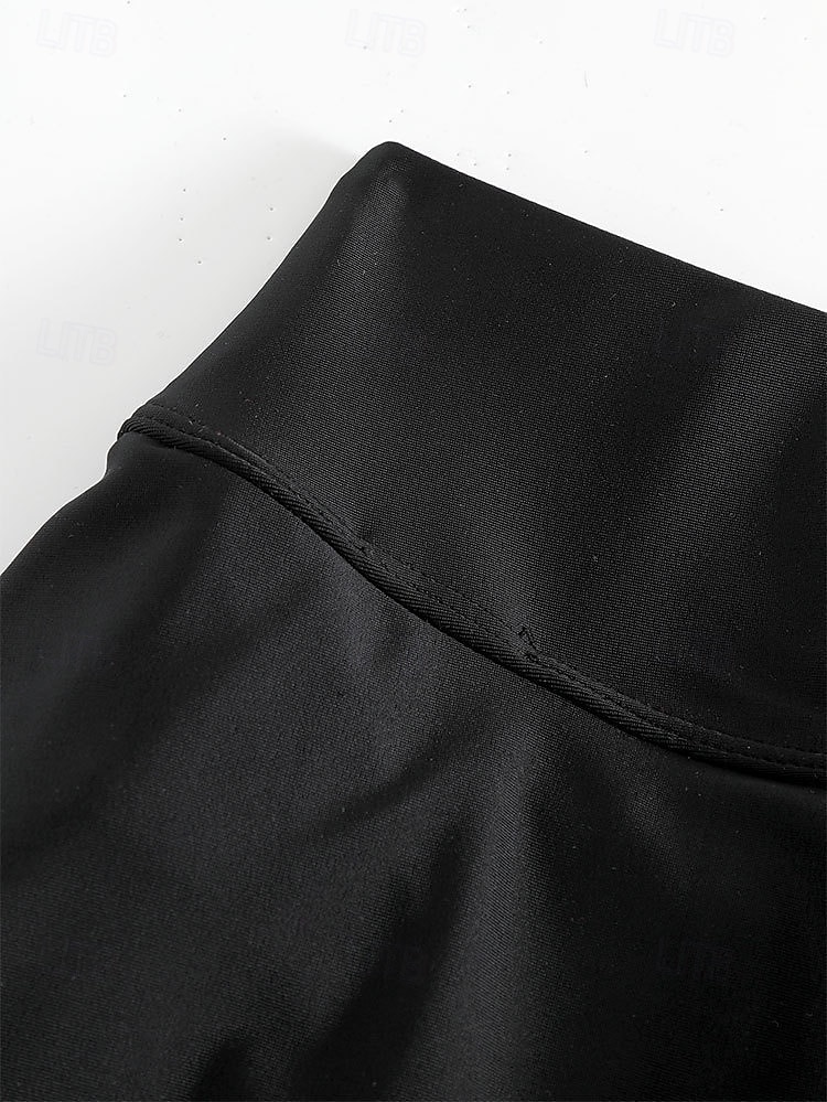 2026年 ウィメンズ ストレッチ ボクサーショーツ 水着 スカート付き ストレッチ ボクサーショーツ スカート ハイウエスト バケーション ビーチウェア 無地 ノースリーブ 水着  コレクション – $22.99 –P5