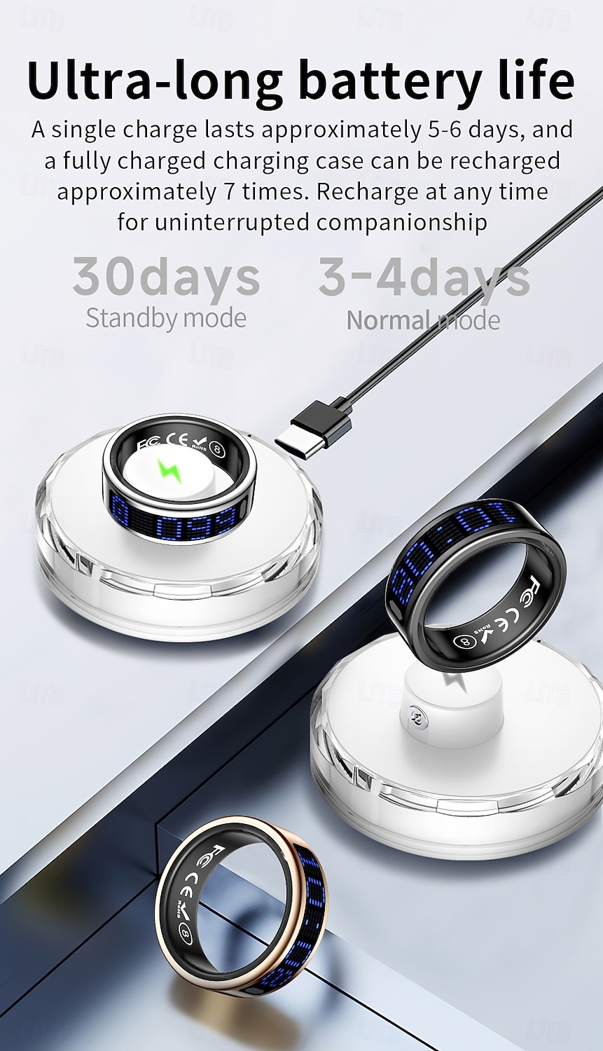 SR16 Älykello 0.1 inch Älykäs rannekoru Älykello Bluetooth Lämpötilan valvonta Askelmittari Aktiivisuuden seuranta Yhteensopiva Android iOS Naisten Miehet Vedenkestävä IPX-8 22 mm: n kellokotelo 2025 - $47.99 –P11