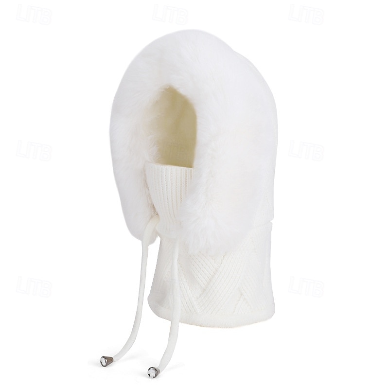 3-in-1 pipo, kaulanlämmitin, kasvosuojus, lämmin fleecevuorilla varustettu neulottu korvasuoja, naisille, ulkokäyttöön, kylmään säähän, viihtyisä, kokopäähine hiihtoon ja pyöräilyyn 2026 - $21.99 –P10