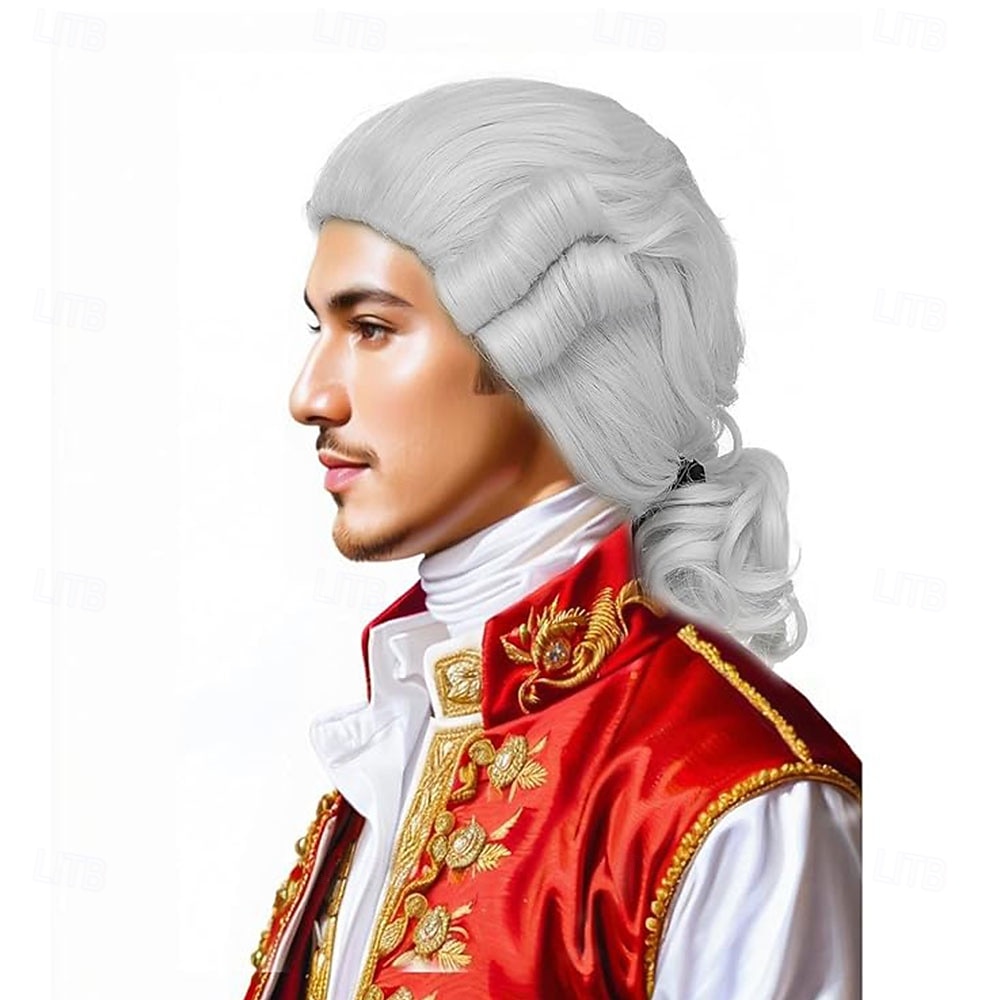 White Wig Regency Ringlet Historical Colonial Costume Wig Funny Wig for Men George for Carnival Festival Party 2026 - $21.99 –P7