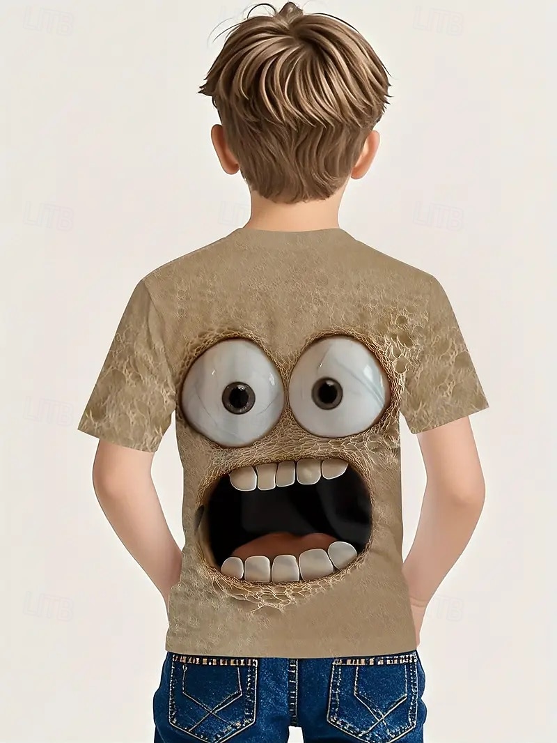 2026年 男女兼用 男の子 3D グラフィック 遊び心のあるグラフィックTシャツ Tシャツ 半袖 3Dプリント 夏 春 スポーツ ファッション ストリートファッション 子供 4〜12年 クルーネック アウトドア カジュアル 日常 レギュラー  コレクション – $13.49 –P3