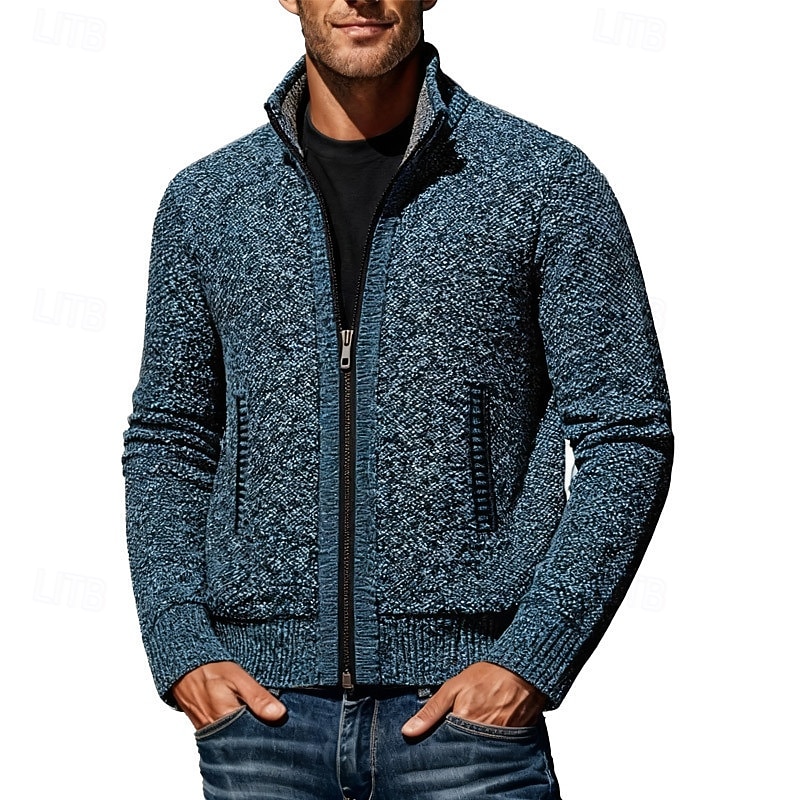 Herr Jacquard tröja Tröja Cardigan Tröja Ribbad Sticka Vanliga toppar Stickat Slät V-hals Semester Mode Företag Ledigt Kläder Vår & Höst Höst vinter Svart Vinröd M L XL 2026 - $30.99 –P5