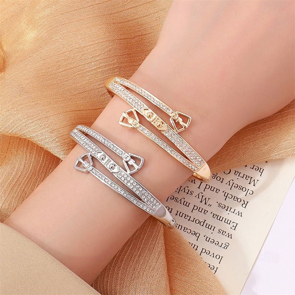 Zircon Classic Totem Series Elegant Fashion Personalized Simple Chrome Bracelet Jewelry Silver / Golden For Wedding Party Engagement Prom 2026 - $11.49 –P1