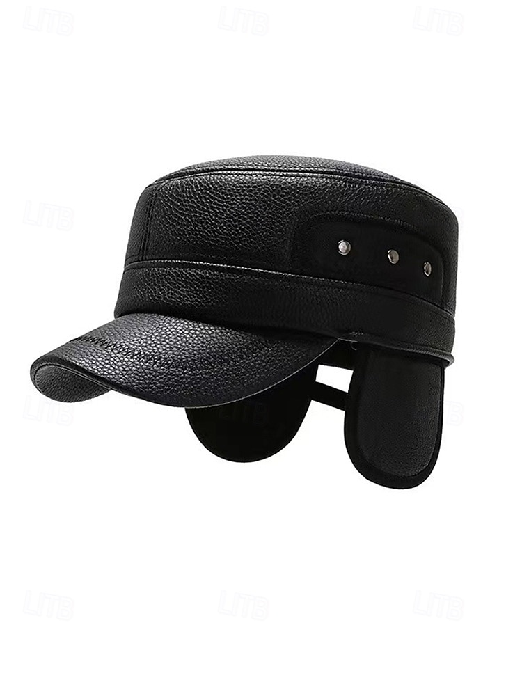 قبعة شتوية للرجال من الجلد الصناعي مع أغطية أذن قابلة للطي - أنيقة ودافئة ومريحة للطقس البارد - مثالية للأنشطة الخارجية والارتداء اليومي 2026 - $11.99 –P6