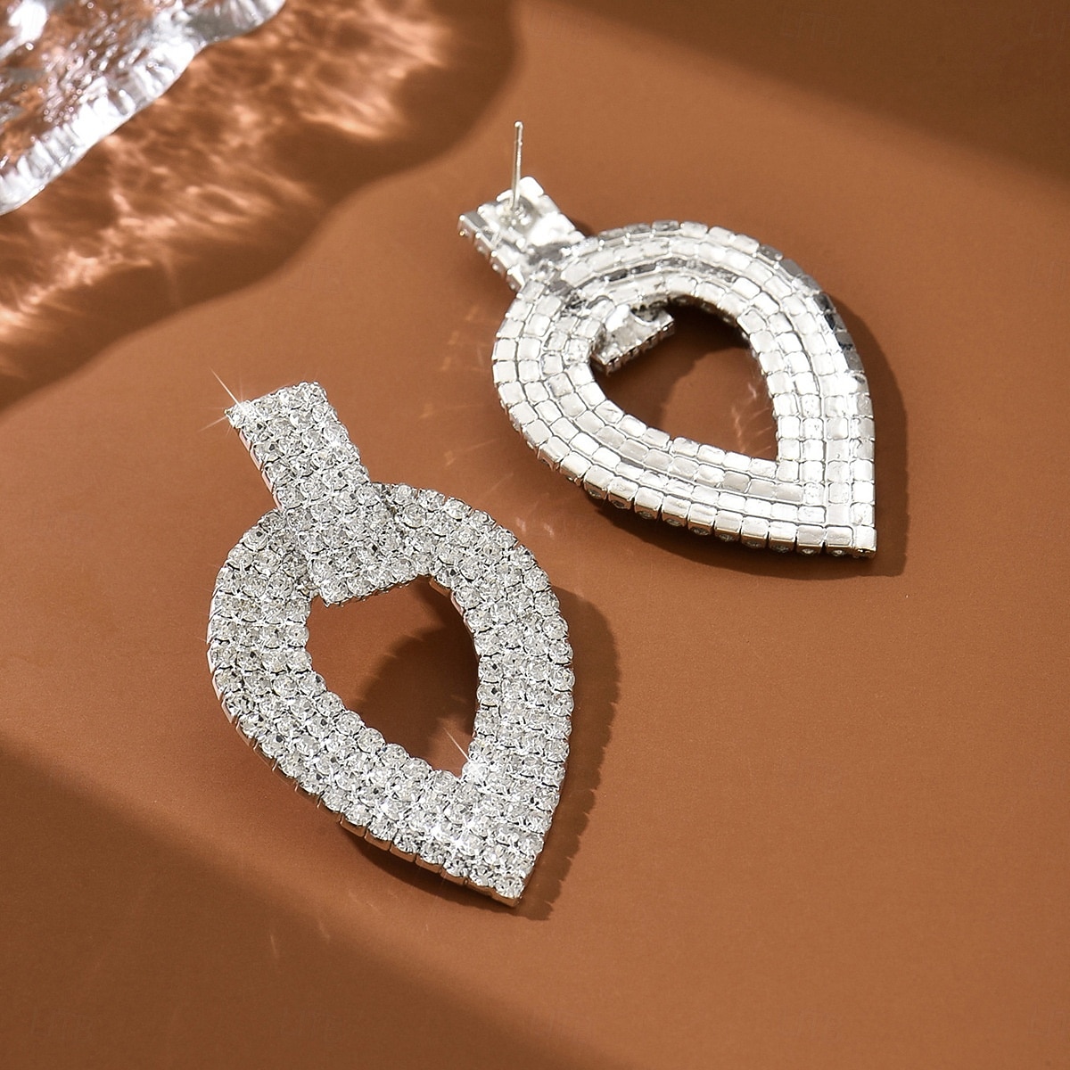 Damskie błyszczące kolczyki w kształcie łezki z kryształkami – luksusowa biżuteria kryształowa na wieczorne, efektowne imprezy 2026 - $14.99 –P5