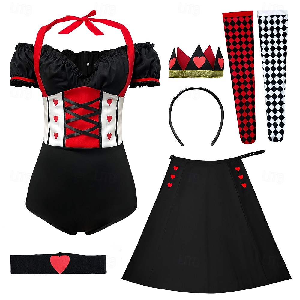 Alice in Wonderland Basm Regina inimilor Regina Roșie Venin Rochii Costum Personaje din cărțile de povești Gotic for Pentru femei Adulți Halloween Performanță Îmbrăcăminte educativă Ținute pentru 2026 - $60.99 –P1