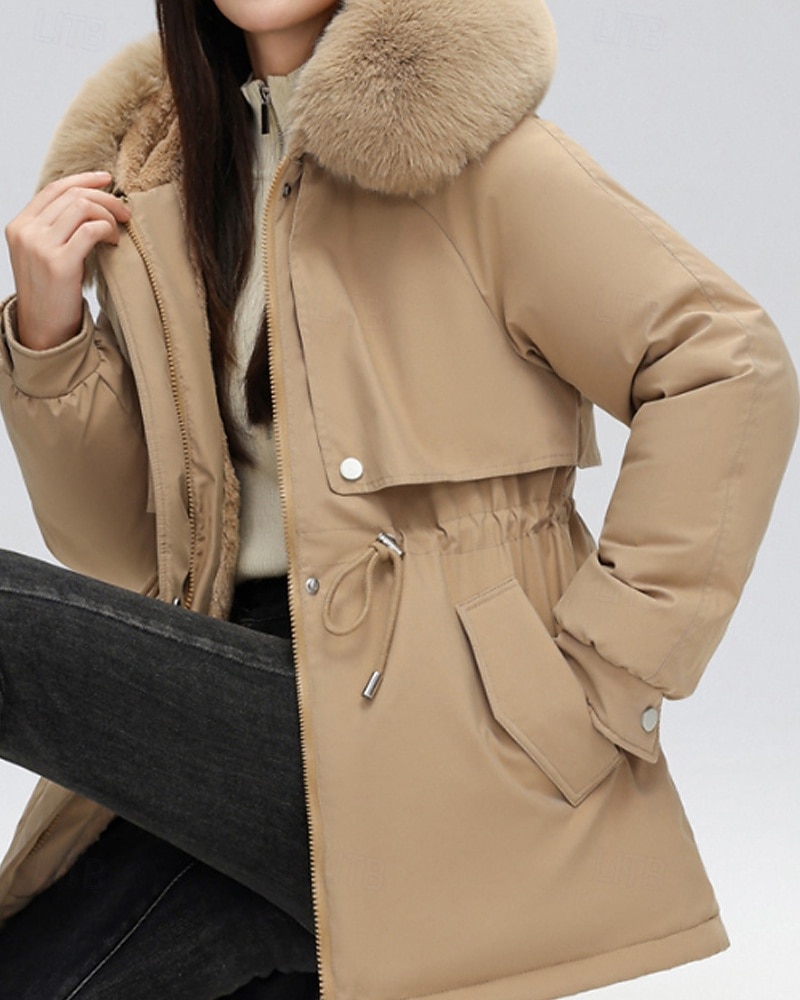 Per donna Giacca imbottita Giacca in Pile Cappotto in Pelliccia Sintetica Caldo Confortevole Cerniera Bottoni Collo in Pelliccia Casual Semplice Vacanza Streetwear Abbigliamento quotidiano Uscire del 2025 a $55.99 –P14