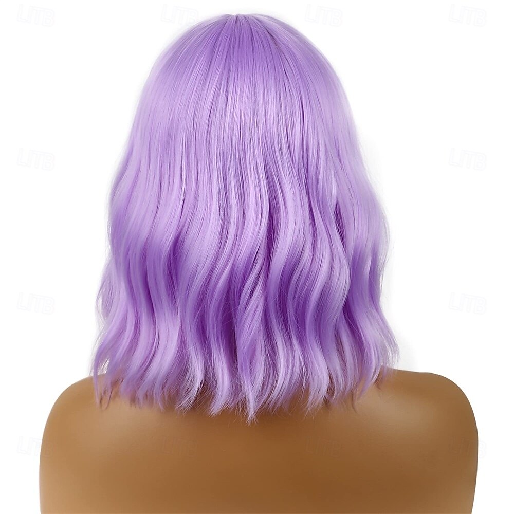 Carnival Wig 2026 Pink Blue Purple Curly Bob Short Synthetic Festival Wig Mardi Gras Parade Cosplay Costume Hair for Women 2026 - $21.99 –P4