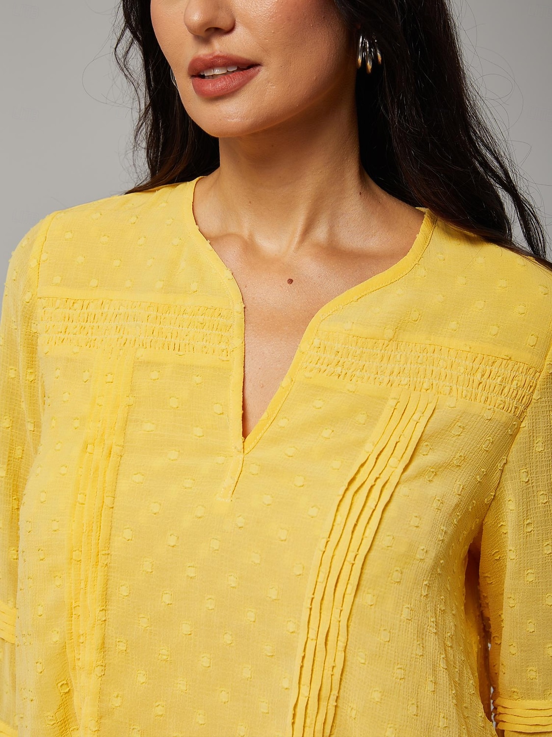 Top de gasa de doble capa con lunares de vacaciones 2026 - $20.99 –P3