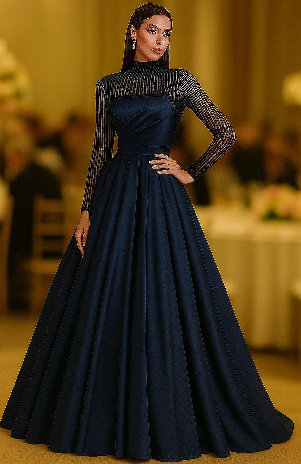 formal dresses eastland MGNY Madeline Gardner New York 72830 Long Bell Sleeves Formal Dress
