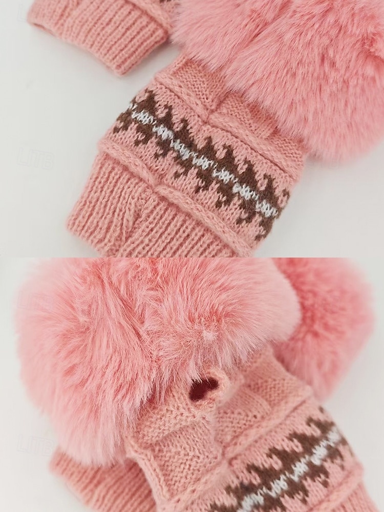 مجموعة قبعات وقفازات محبوكة لعيد الميلاد للنساء، متوفرة بألوان متعددة، مريحة وأنيقة، مثالية للأنشطة الخارجية في الشتاء وهدايا العطلات 2026 - $18.99 –P9