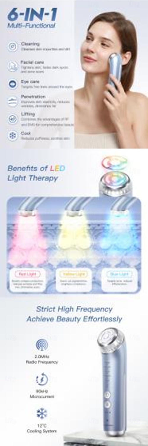 New Hot Selling EMS Micro Current RF Beauty Device Home Facial Introduction Device Multifunctional Facial Beauty Device Clear Pores Dirt Fade Wrinkles Increase Skin Elasticity Combined with RF 2026 - $102.99 –P7