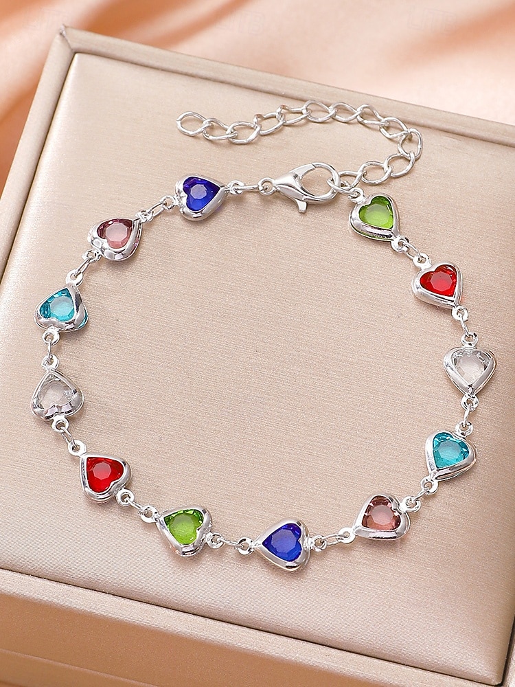 Conjunto de colar e pulseira com pingente em formato de coração, feito de liga metálica, disponível em diversas cores – acessório perfeito para o Natal e Dia dos Namorados. de 2026 por $11.99 –P9