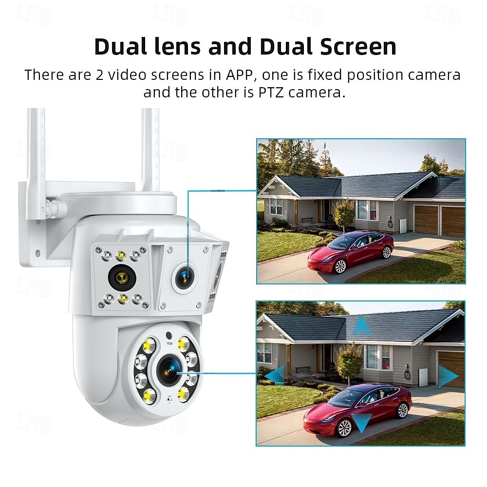 IP-камера с двумя объективами, полноцветная, ночное видение, обнаружение движения, двусторонняя голосовая беспроводная камера, наружная, внутренняя, домашняя охранная интеллектуальная Wi-Fi PTZ-камера 2025 - $41.99 –P3