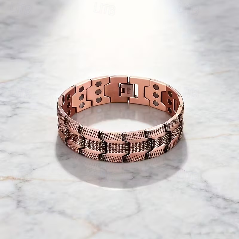 herrmagnetiskt armband - tre rader stark magnet - justerbart magnetiskt pärlarmband, elegant smycke i legering som present till pappa, mamma, jul, födelsedag, flera färger, herrmagnetiskt armband 2026 - $15.99 –P11