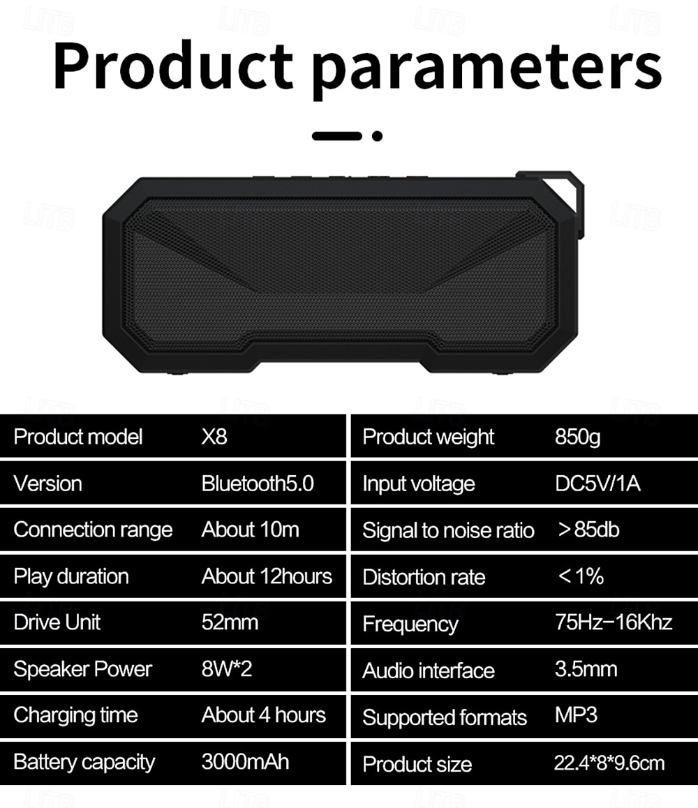 Portable Wireless Speaker High-power Subwoofer IPX6 Waterproof 7-color RGB Lighting and Dynamic Party Effects Long-lasting Battery Life Wireless Connection USB/SD/TF Card Input Valentine's Day Gift 2026 - $31.99 –P16