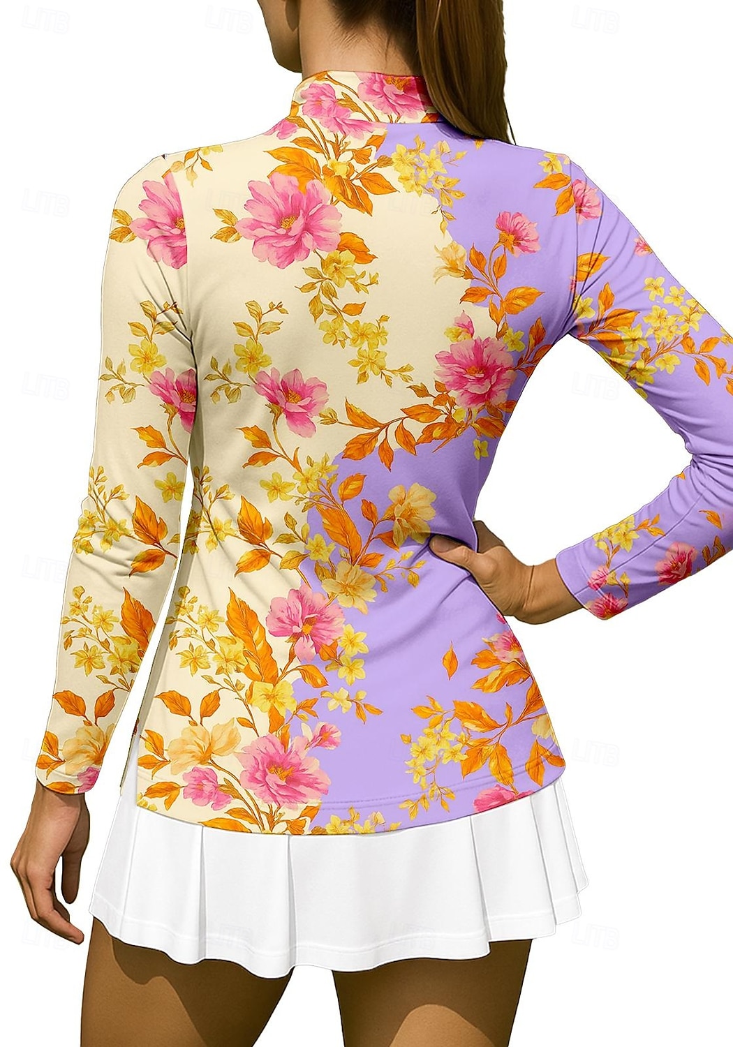 Mujer Flores Tops Camisas Camisa deportiva Camisas de polo Manga Larga Cremallera Floral UPF50+ Resistente a los rayos UV Alta elasticidad Dispersor de humedad Transpirable Voleibol Tenis Golf Escote 2026 - $25.99 –P2
