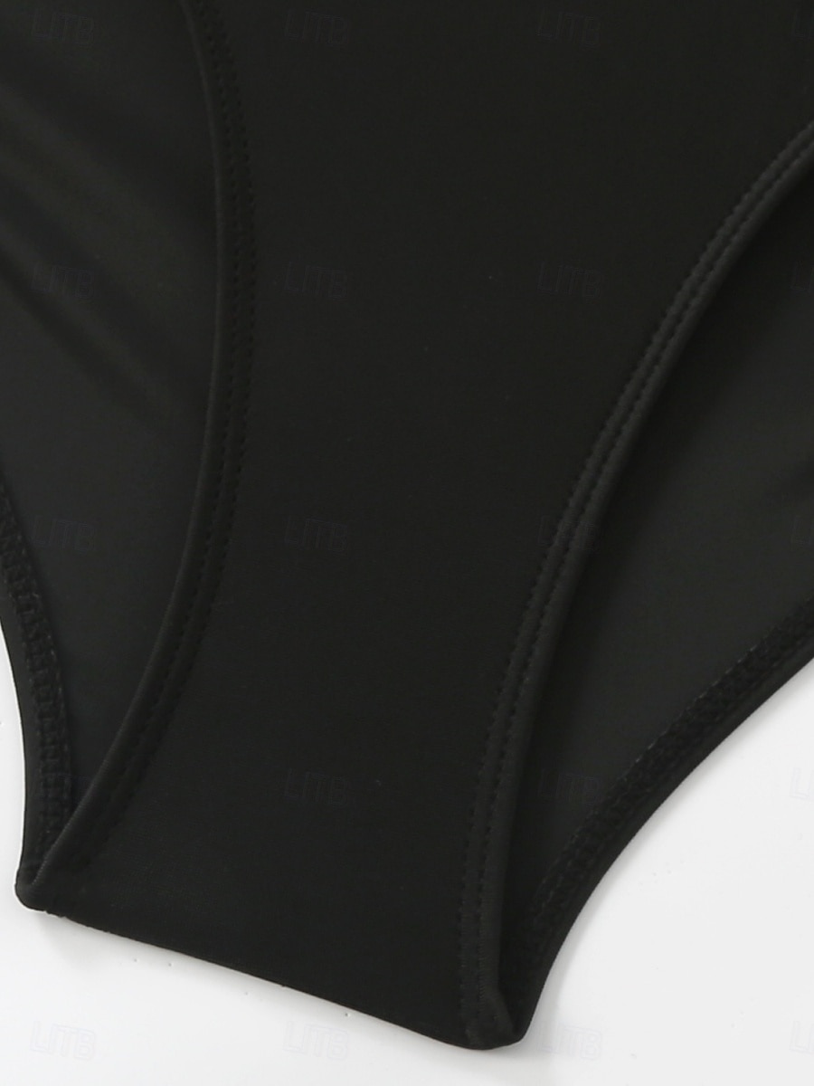 Woman's Einteiliger Badeanzug Sexy Cutout Monokini Hohe Taille Bauchkontrolle Hohe Taille Slim Rückenfrei Urlaub Strandbekleidung Einfarbiger Halter Ausschnitt Ärmlos Badeanzüge 2026 - $9.49 –P9
