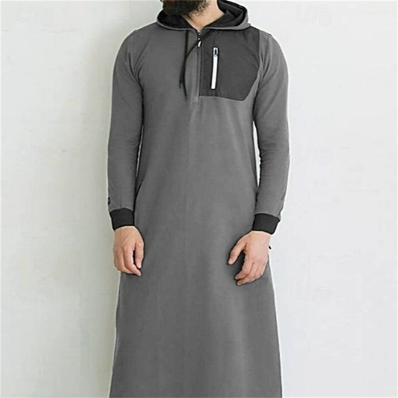 Herren Schlafanzug Freizeitkleidung Bademantel Einfarbig Mode Stilvoll Klassisch Urlaub Heim Täglich Polyester Thermowarm Weich Kapuzenpullover Langarm Kordelzug Frühling Herbst Armeegrün Dunkelgray 2026 - $45.99 –P2