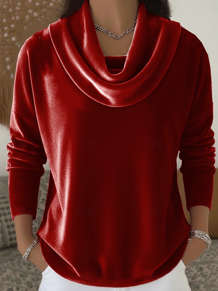 Νέος Χρόνος Γυναικεία Βελούδο Κομψό Με σούρα στο λαιμό Βραδινό Πάρτυ Επισκέπτης γάμου Αργίες Θαλασσί Κρασί Πράσινο Σμαραγδί Βυσσινί Χρυσό Φθινόπωρο Χειμώνας 2026 - $32.99 –P1