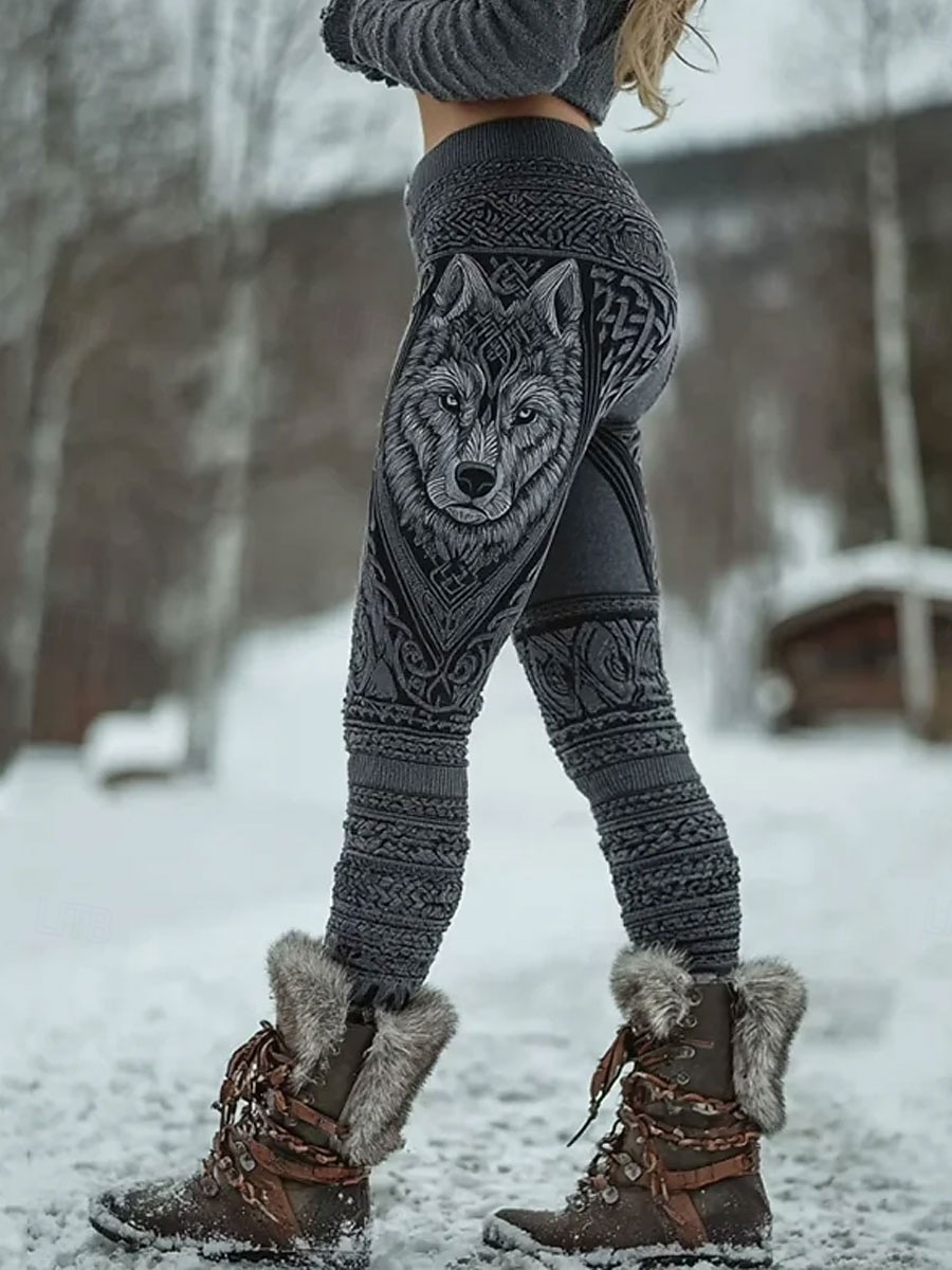 Leggings Boho Viking Femininas Férias Estilo Étnico Vintage Comprimento Total Cintura Alta Gráfico Animal Secagem Rápida Respirabilidade Macio Flexível Formal Férias Preto Rosa Azul Cinza Verão de 2026 por $21.99 –P2