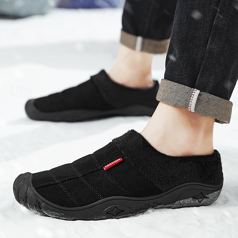 scarpe slip-on trapuntate marroni da uomo con fodera in pile: calzature calde e comode per l'inverno e le uscite informali del 2026 a $34.99 –P9