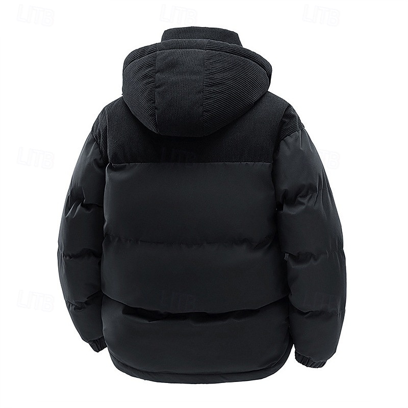 Pánské Zimní kabát Puffer bunda S vycpávkou Kapsy Kostka Polyester Venkovní Ležérní Denní Standardní Módní Šik ven Na běžné nošení Zahřívací Zima Barevné bloky Černá Trávová zelená Khaki Puffer Jacket 2026 - $51.99 –P15
