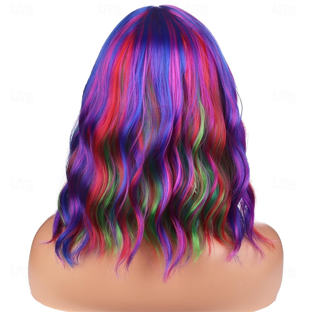 Peruca de Carnaval Vermelho Azul Roxo Encaracolado Curto Peruca sintética para festivais Mardi Gras Parada Cabelo para fantasia de cosplay para Feminino de 2026 por $22.99 –P3