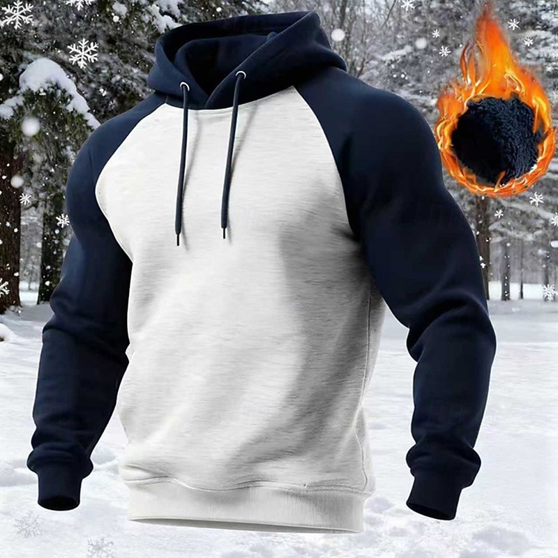 Per uomo Felpa con cappuccio Felpa con cappuccio in pile Nero Rosso Blu marino Verde Cachi Con Cappuccio Blocco di colori Patchwork Sport & Outdoor Quotidiano Ferie Poliestere Streetwear Essenziale del 2026 a $21.99 –P6