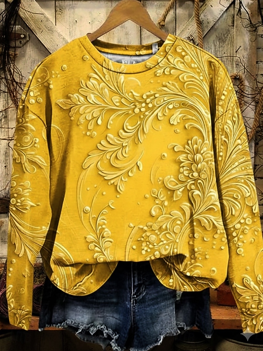 Per donna Felpa Pullover Stampato Floreale Grafico Paisley Caldo Vintage Western Manica Lunga Girocollo Top Regolari Casuale Streetwear Abbigliamento Quotidiano Blu Nero Giallo Rosso Verde Primavera del 2026 a $28.99 –P5