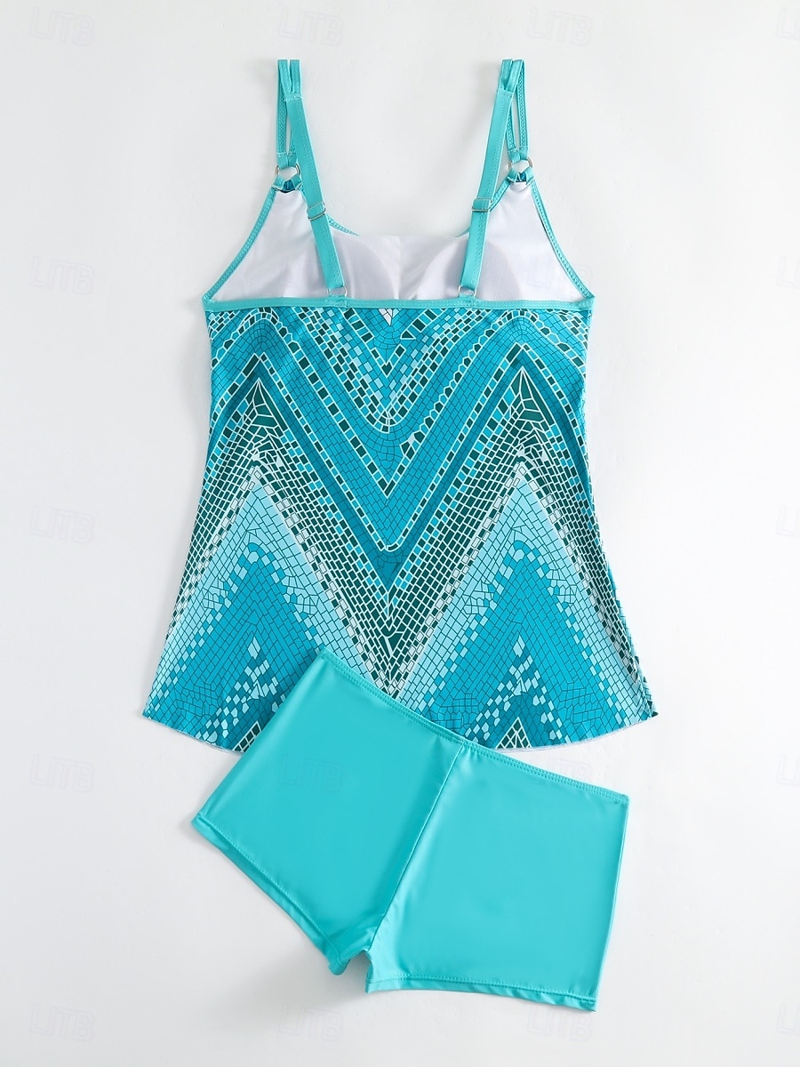 Γυναικείο Τανκίνι 2 Κομμάτια Μαγιό Σορτσάκι Έλεγχος Κοιλιάς Ψηλόμεσο Λεπτό Χωρίς Πλάτη Θέρετρο Παραλίας Ombre Λουλούδια U Λαιμός Αμάνικο Μαγιό 2026 - $33.99 –P10