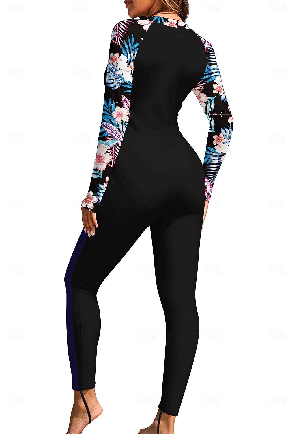 Dam Rash-guards Helkroppsutslagskydd Surfdräkt i ett stycke Blommig Tropisk Dragkedja med inbyggd BH Dragkedja fram UV Solskydd Fullständig Täckning UPF50+ Långärmad Heltäckande Badkläder Kroppsdräkt 2026 - $49.99 –P2