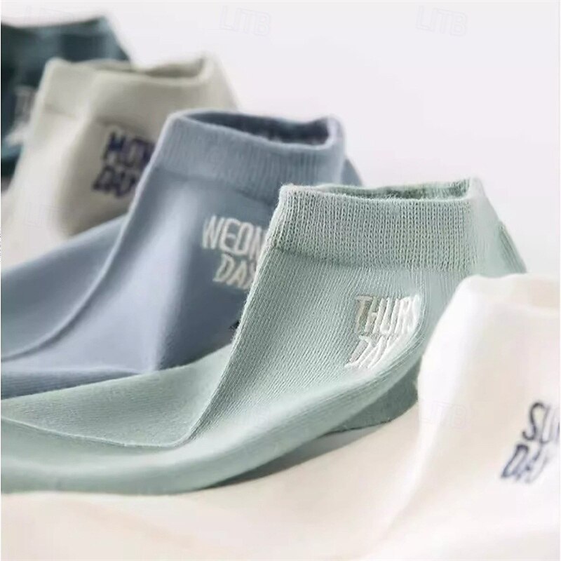 Муж. 7 пар Мульти пакеты Носки Носки для бега Повседневные носки Multi Color Цвет Буквы Отпуск Для занятий спортом Повседневные Классический Средней плотности Весна Осень Мода На каждый день 2026 - $5.49 –P12