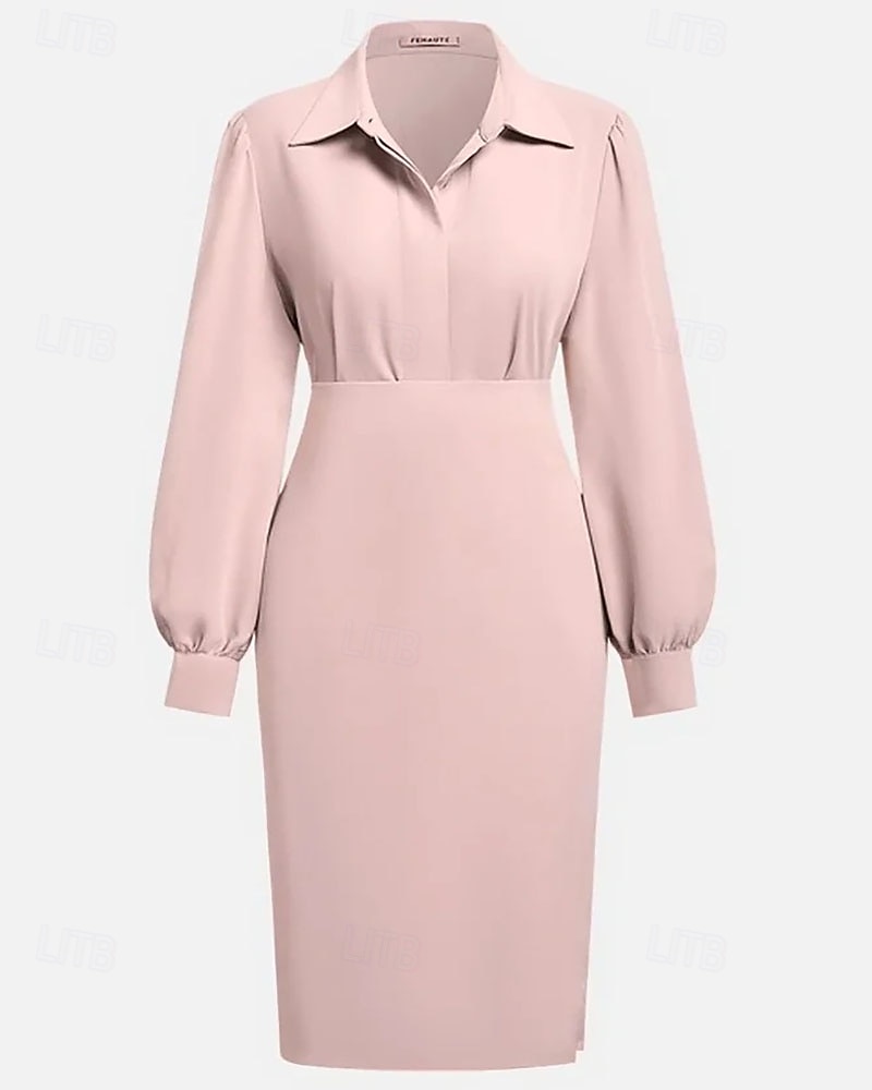 Damskie Długa sukienka sukienka maxi Czarna sukienka Sukienka ołówkowa Elegancja Moda Nowoczesny Codzienny Biuro Święto Regularny Równina Długi rękaw W serek Czarny Rumiany róż Jasnoszary Beżowy 2026 - $28.99 –P6