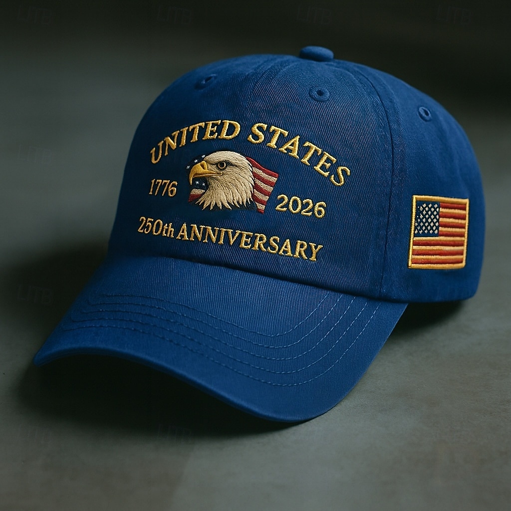 250th Anniversary USA Hat United States Baseball Cap 250 Year American Anniversary Hat Eagle Patriotic Embroidery 2025 - $8.49 –P5
