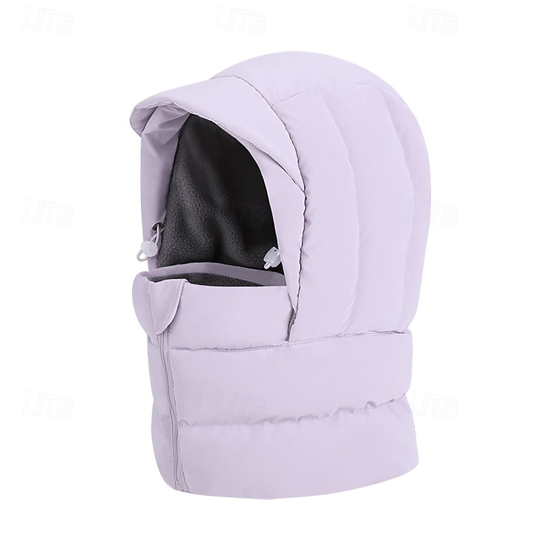 vinterlue ansiktsmaske skjerf lue i ett stykke for sykkelhjelm kompatibel med fleecefôr hørselbeskyttelse halsvarmer kaldt vær utendørs strikket lue 2025 - $15.99 –P5