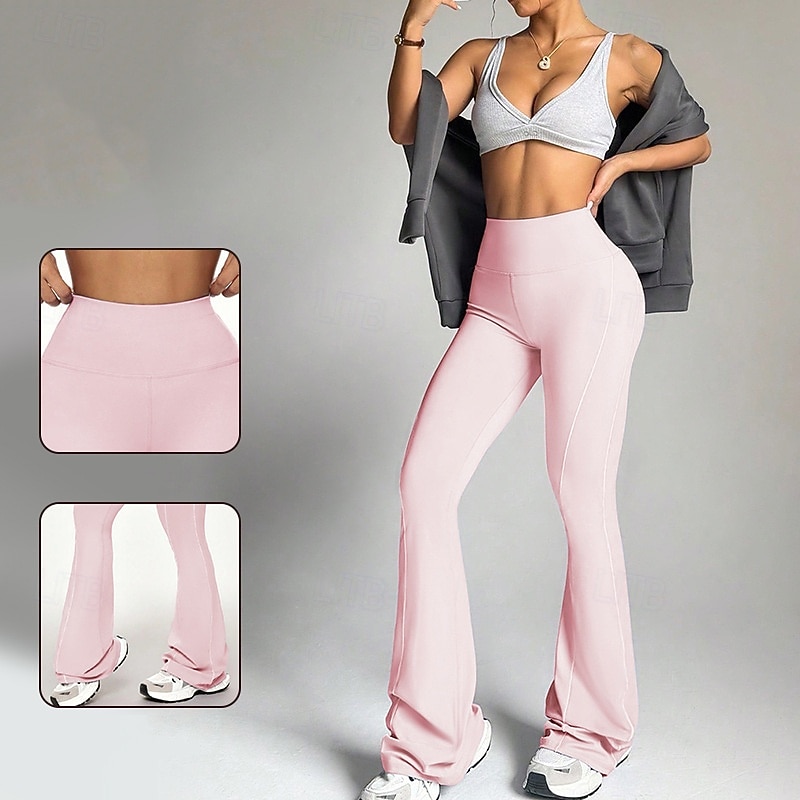 نسائي بنطال ضاغط طماق متوهجة طماق اليوغا بعقب رفع بنطلون رياضي للبطن خصر عالي رياضية رياضات بيلاتس قيعان لون الصلبة زهري رياضات ألبسة رياضية 2026 - $16.49 –P1
