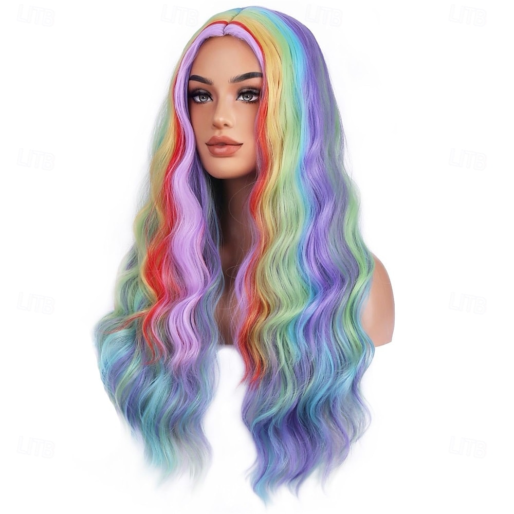 Carnival Wig 2026 Red Black Blue Curly Long Synthetic Festival Wig Mardi Gras Parade Cosplay Costume Hair for Women 2026 - $21.99 –P4