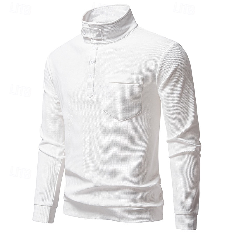 Herre Genser Svart Hvit Militærgrønn Mørkegrå Opprett krage عادي Lomme Sport & Utendørs Daglig Ferie Polyester Gatemote Grunnleggende Fritid Vår Høst Klær Gensere Gensere 2026 - $30.99 –P3