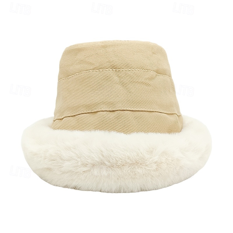 نسائي قبعة قبعة الدلو ضد الهواء دافئ مناسب للبس اليومي عطلة نهاية الاسبوع الصوف لون سادة 2026 - $11.49 –P6